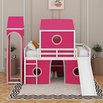 Lit mezzanine double avec tour