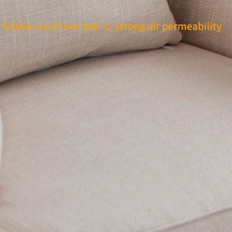 Fauteuil inclinable en métal éponge de style minimaliste, Mélange de lin brun / beige / similicuir