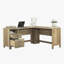 Bureau en L avec petit tiroir, finition brune