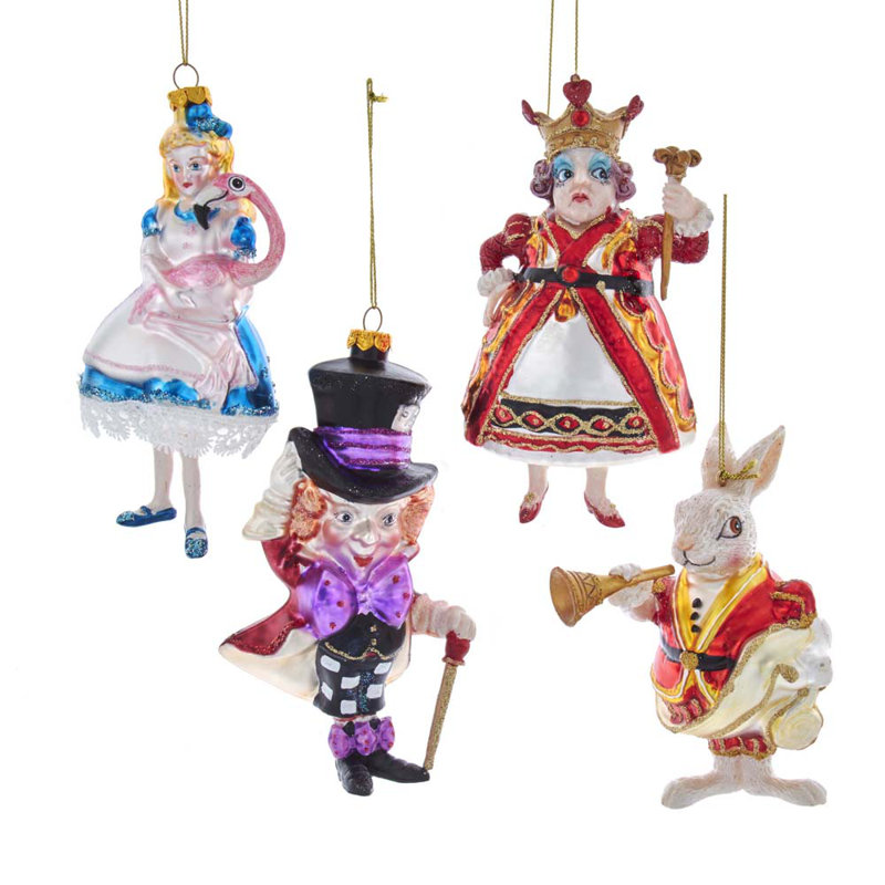 Noble Gems™ 4 Piece Alice in Wonderland Hanging Figurine Ornament Set