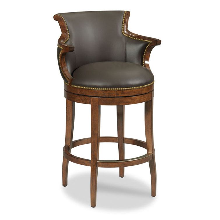 Mackenzie Swivel Upholstered Counter Stool with Solid Wood Frame
