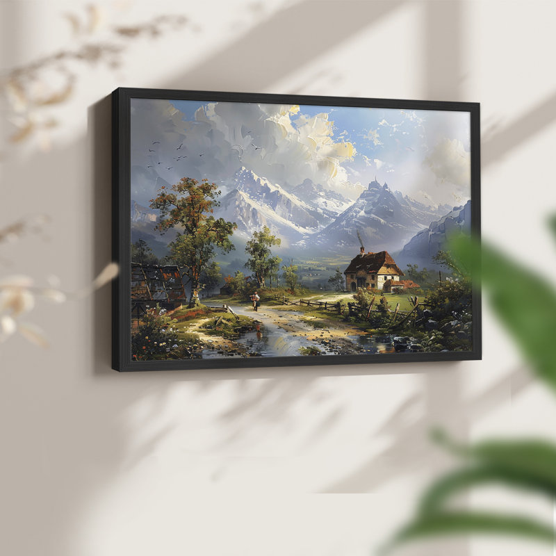 Série paysage - CXLVI - Impression encadrée - Restickable, H 11 po x l 14 po, Noir, noir, noir, noir