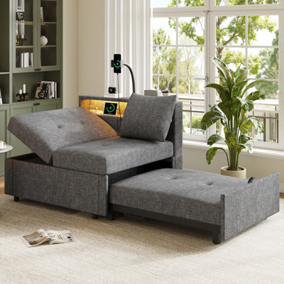 Grey Upholstered Chaise Lounge