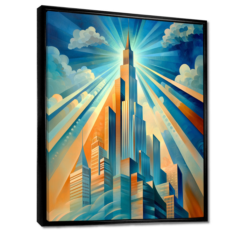 Impression d'art mural New York City Empire State Building - gratte-ciel, H 40 po x l 30 po, Noir