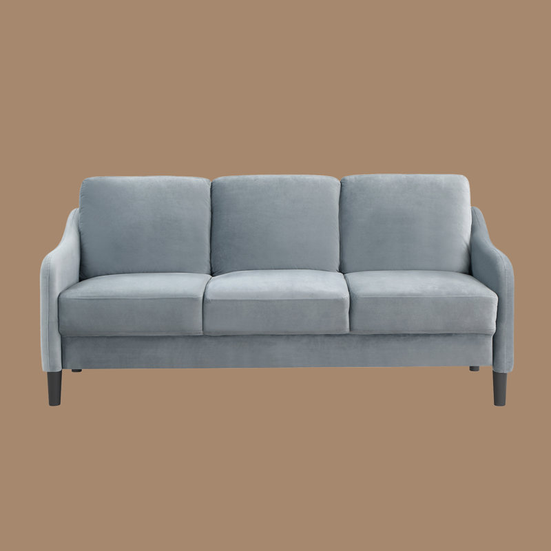 Canapé en velours l 73,22 po Mialacs, Beige