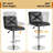Modern Bar Stools Set Of 2 Pu Leather Upholstered Swivel Counter Stools With Back-106862820