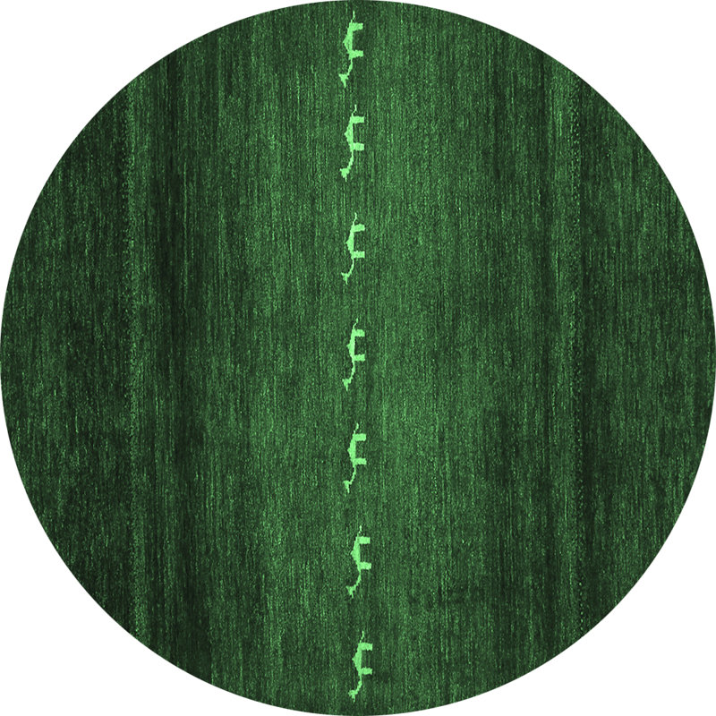 Tapis en laine / polyester tissé à la machine vert foncé / vert clair, Rectangle 7 pi x 9 pi