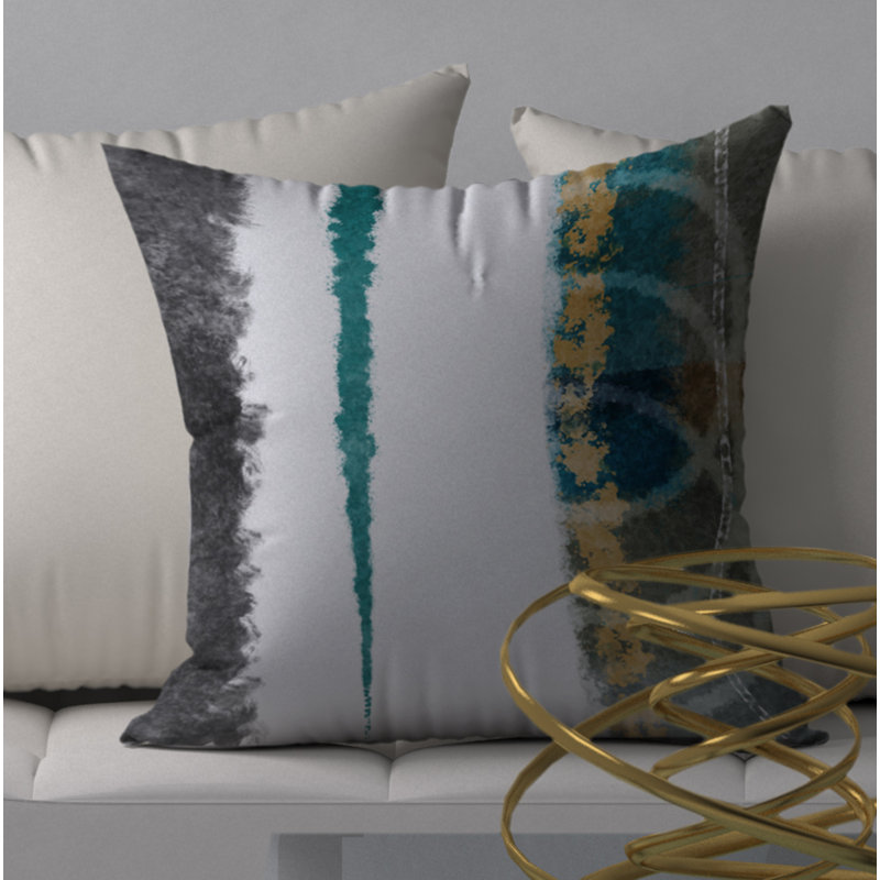 Abstract Reversible Throw Pillow, 18" x 18"