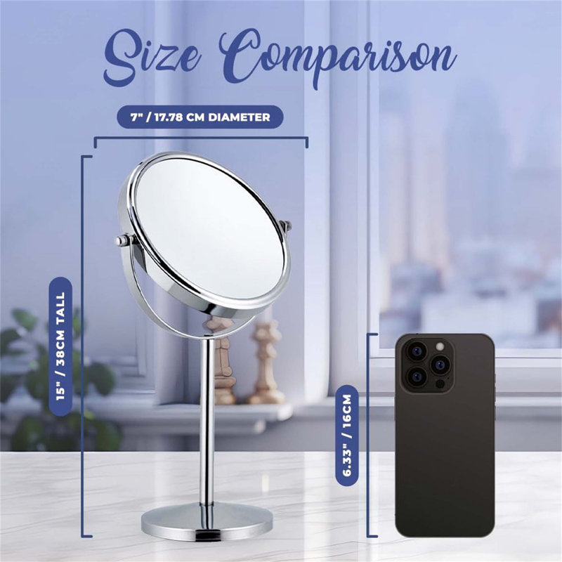 Demetrias Metal Mirror, 35cm H x 18cm W, Chrome