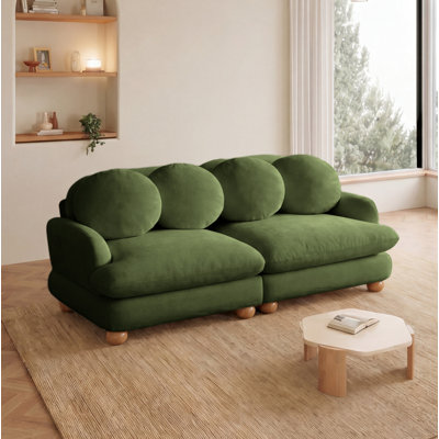 Canapé-lit rembourré en chenille Green Comfy