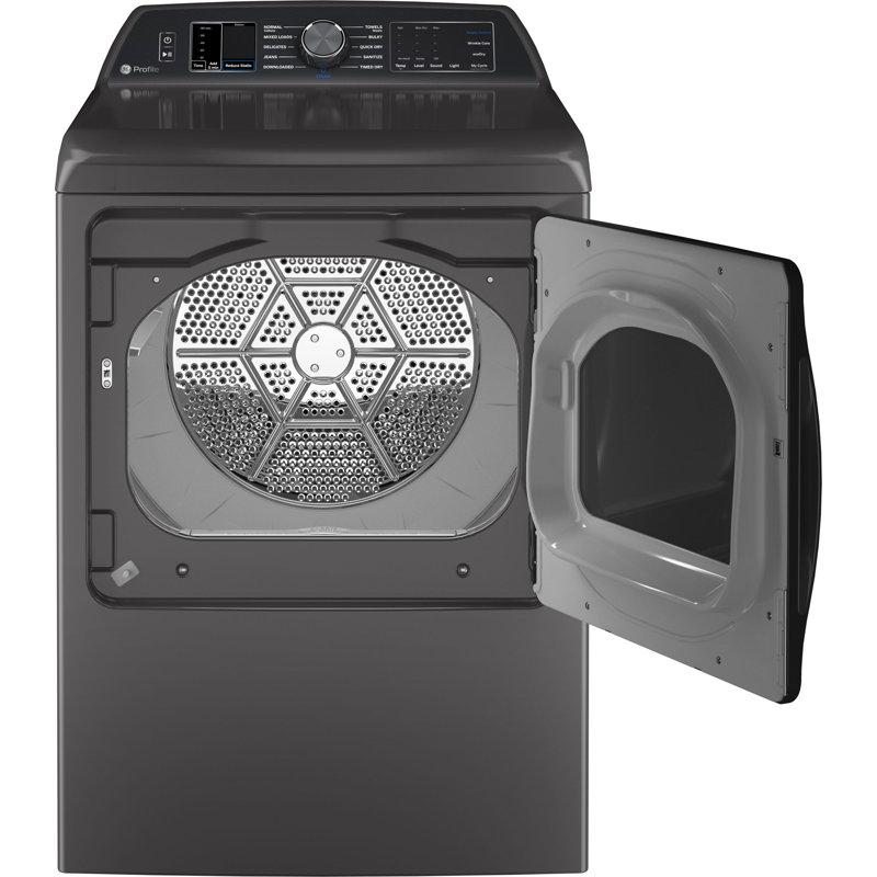 GE Profile 5.4 cu. ft. ENERGY STAR Top Load Washer with Smarter Wash Technology and FlexDispense + 7.4 cu. ft. ENERGY STAR Smart Gas Dryer with Sanitize Cycle and Sensor Dry