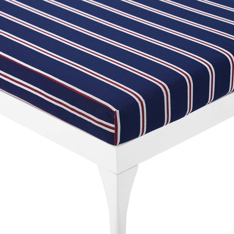 Modway Perspective Cushion Outdoor Patio Chaise Lounge Chair, White Striped Navy