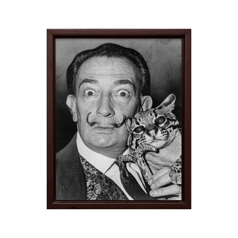 Salvador Dali et Pet, Unframed, Canvas, 08"H x 10"W