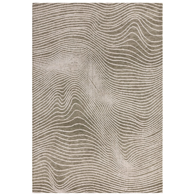 Clemones Swirl Green Area Rug, Rectangle 160cm x 230 cm
