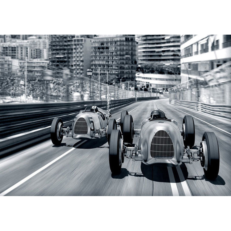 Murale de sport pelez et collez - Formule 1 dans l'ancien temps, L 27 po x l 38 po