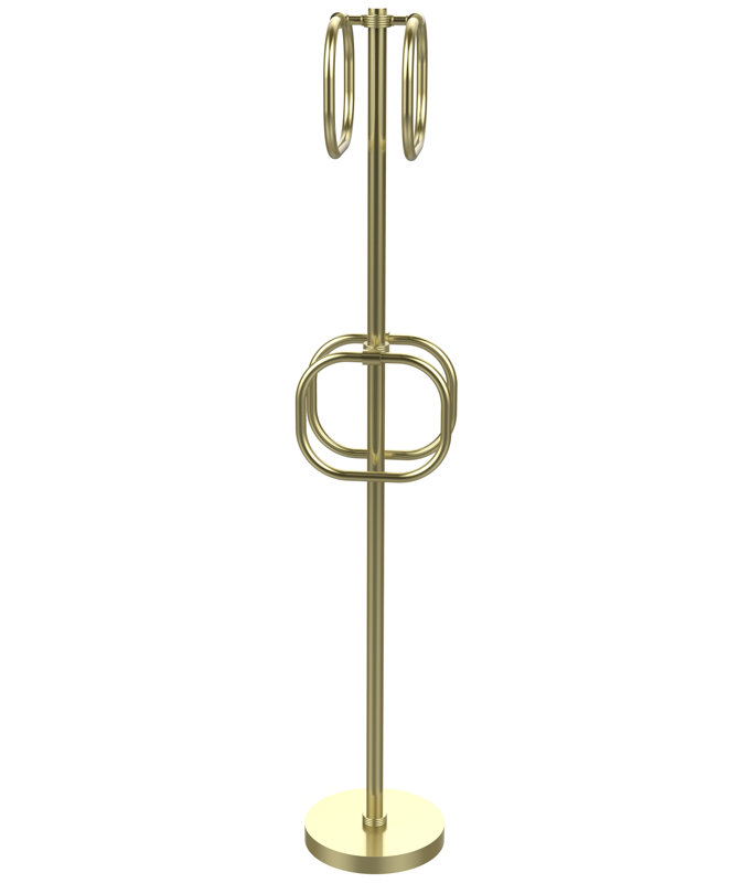 Freestanding Towel Stand, Satin Brass