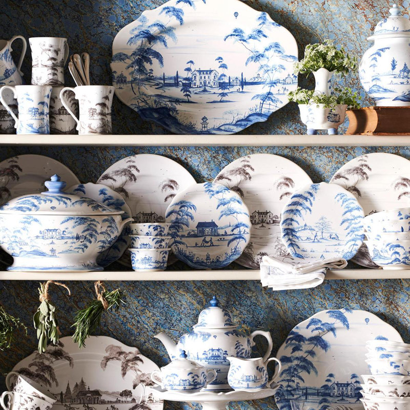 Country Estate Cereal/Ice Cream Bowl, Delft Blue