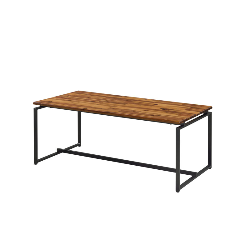 Table 3 pièces - Chêne et noir, base traîneau en métal, sans rangement de finition collection occasionnelle noire