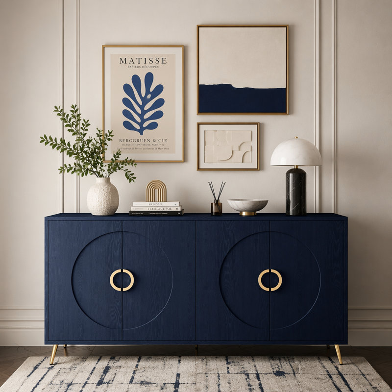 59.84 " W Sideboard, Navy Blue