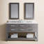 Meuble-lavabo de comptoir en marbre blanc 60 po avec miroir Abrianna-746539435-716830111