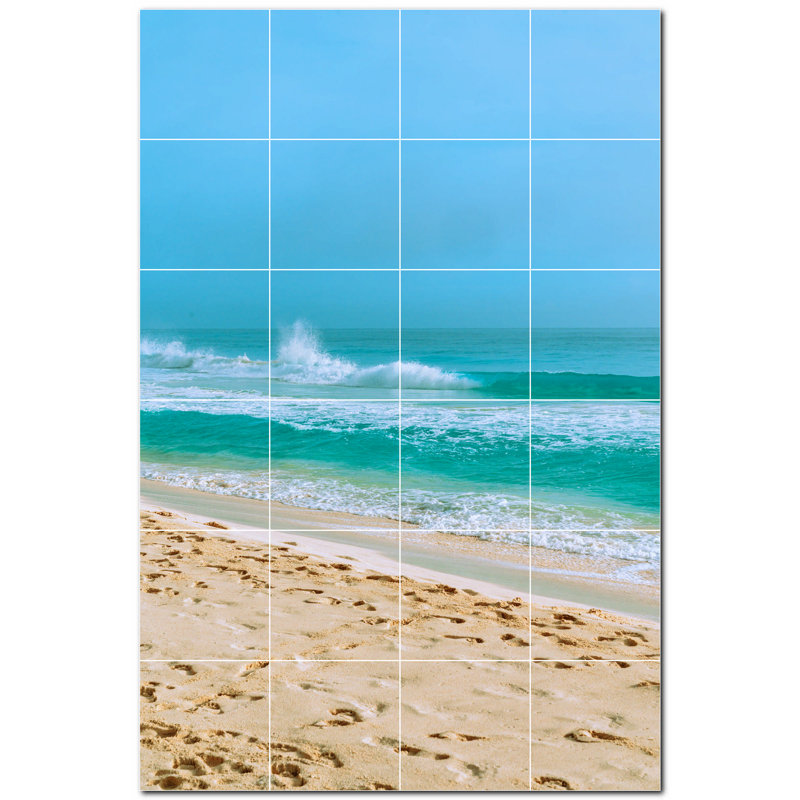 Murale en céramique satinée 8 "x 8" Beach Photo