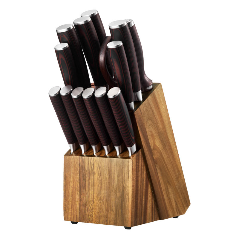 Kitchen Knife Set With Block And Sharpener