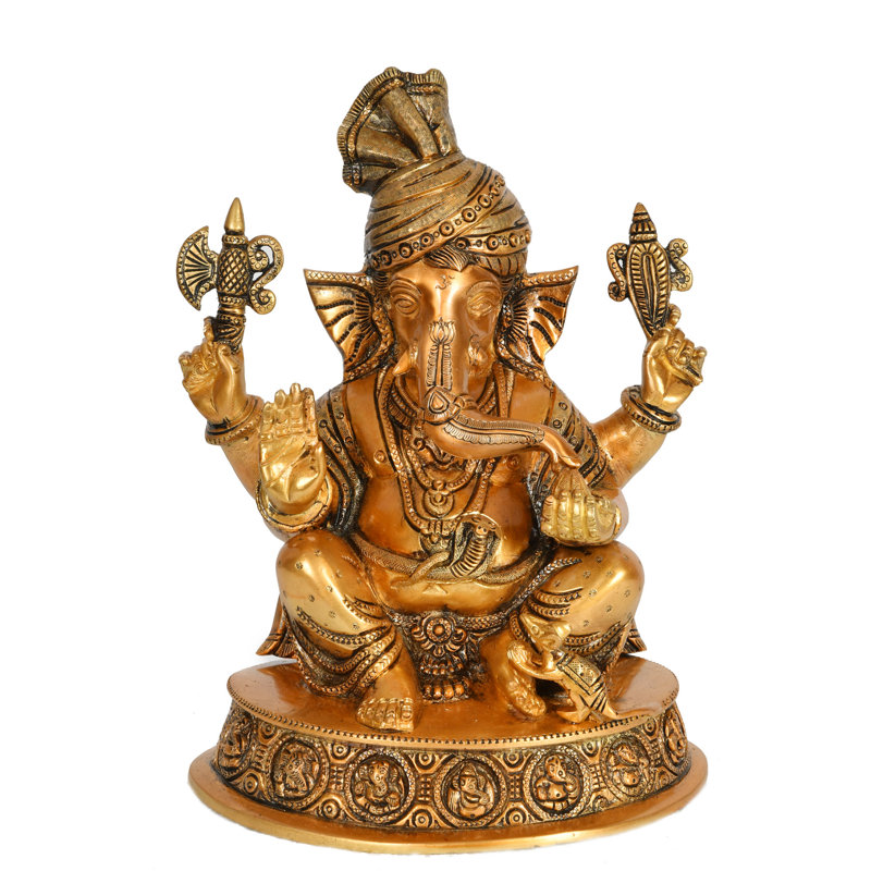 Turbaned Ganesha appréciant Modak