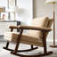Chaise d'appoint moderne, chaise berçante avec structure en bois-560511560