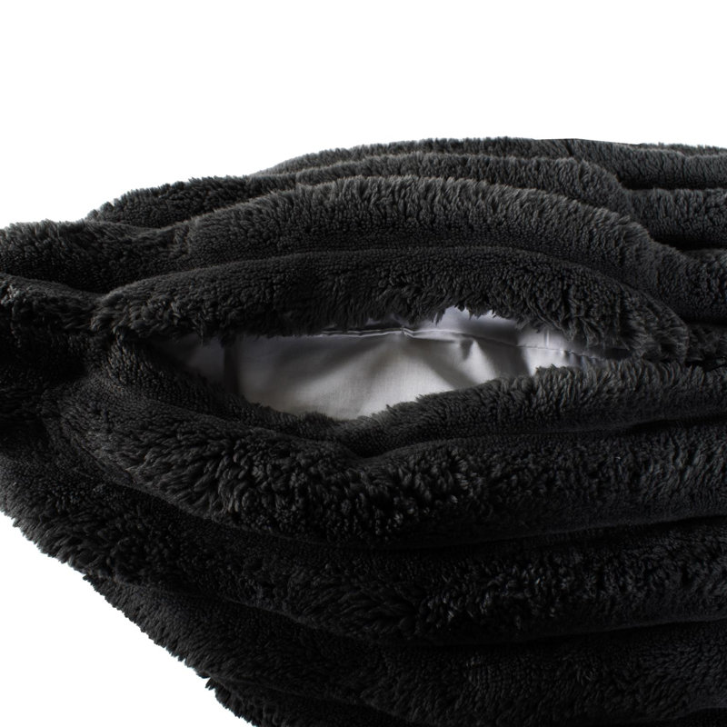 Oreiller Shar Pei , Rectangle H 14 po x l 22 po, Noir, Polyester