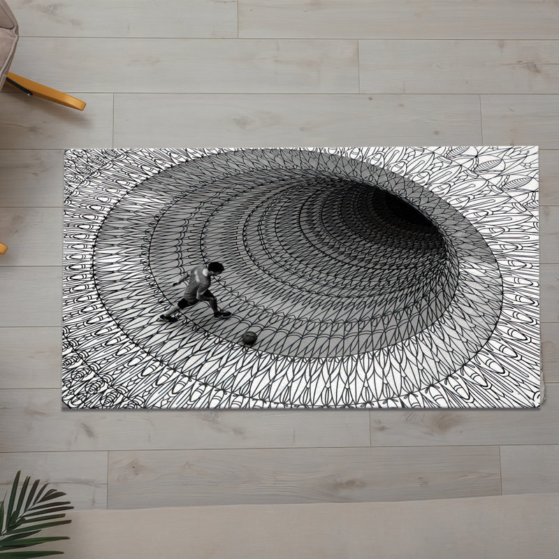 Floral Elegance Non Woven Thin Type Printed Rug for Sophisticated Interior Decor with Intricate Design, Rectangle 1'8" x 2'4"