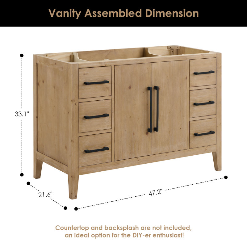 Laurel 47.2" Single Bathroom Vanity Base Only, Weathered Fir