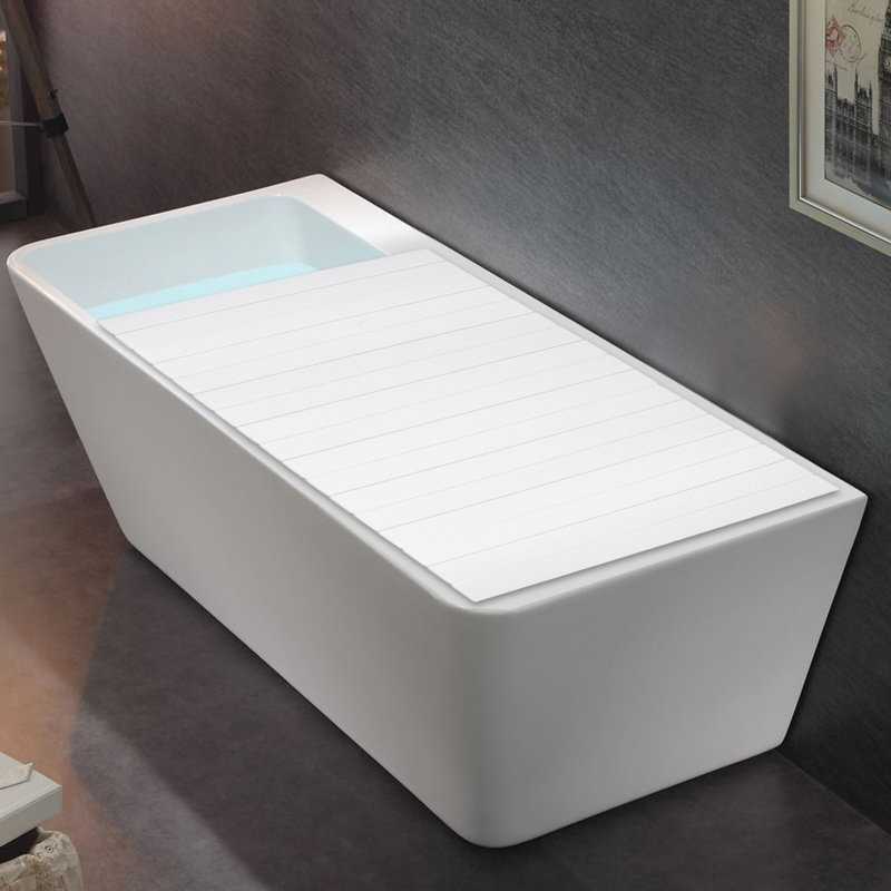 Couvercle de baignoire autoportant Stinec chiffre, Blanc, H 0,26 po x l 70,87 po x P 31,5 po