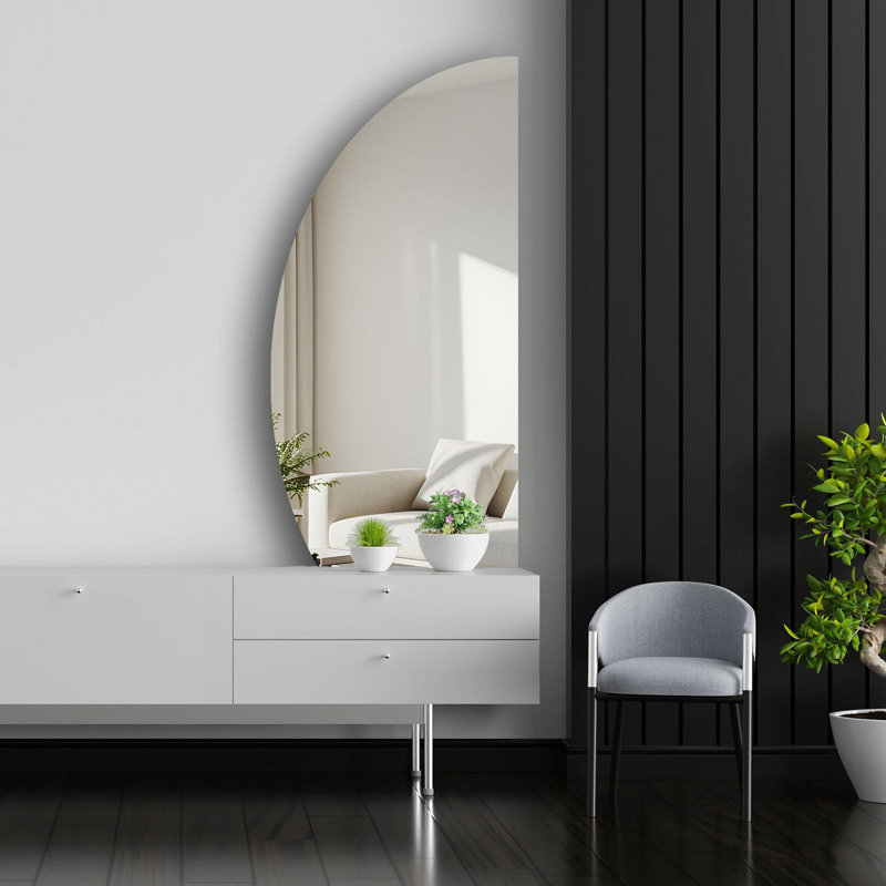 Miroir mural Modern Novelty, 20 po x 53,1 po | Verre de 4 mm d'épaisseur avec envers en EVA noir (0,8 po) | Décoration élégante et fonctionnelle pour le salon, la chambre à coucher ou le vestibule | Conception élégante pour les espaces contemporains