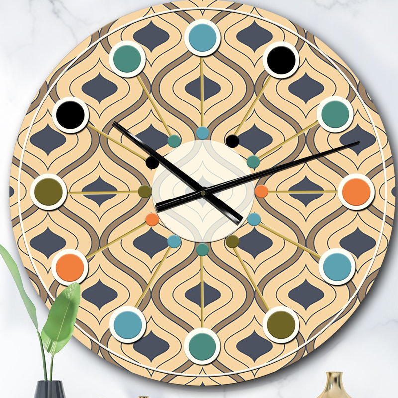 Horloge murale rétro Mid-Century, Surdimensionné