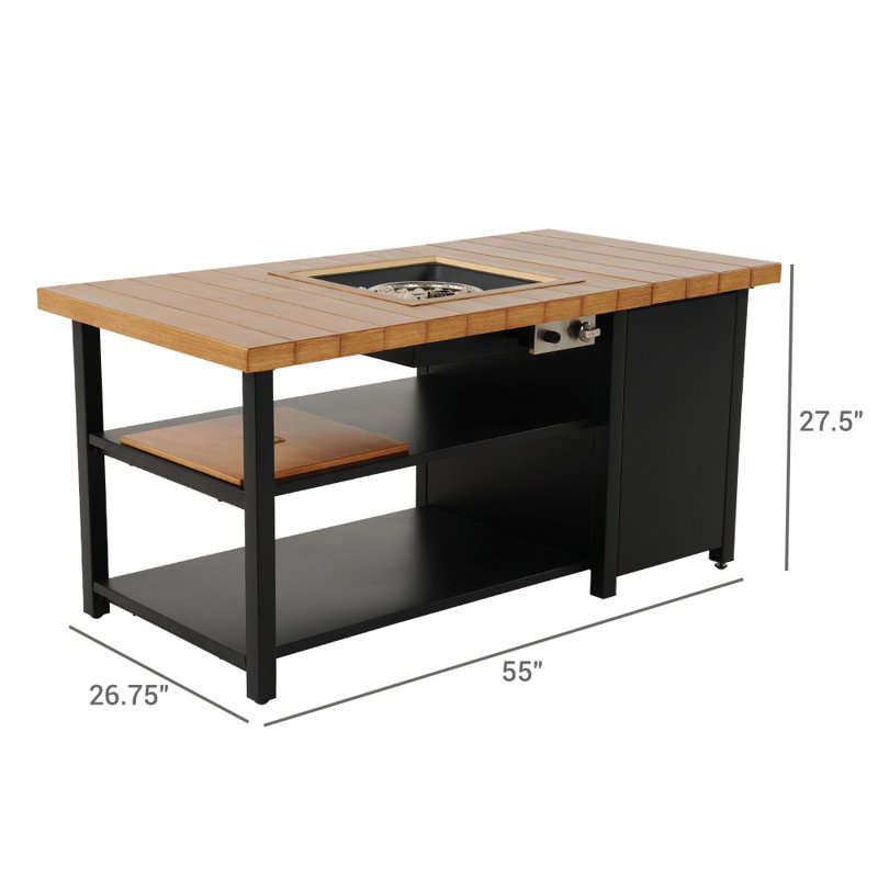 Arunas All Steel Multi Purpose Dinner Brazier Table With Storage
