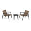 Ensemble de conversation d'extérieur moderne: 2 chaises en rotin PE + table d'appoint en acier et en verre trempé - Durable et élégant