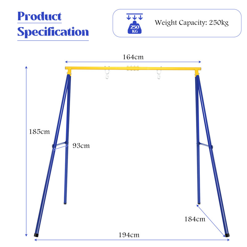 Freeport Park Getty Steel Blue/Yellow DIY Swing Stand