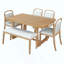 Ensemble de table de salle à manger 6 pièces, table de cuisine de ferme avec 4 chaises rembourrées et 1 banc, sièges pour 6, ensemble de salle à manger rectangulaire pour la salle à manger, cuisine-305583760-305583761