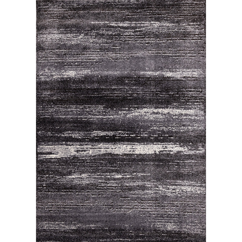 Tapis contemporain noir et gris Performance, Rectangle 7 pi 10 po x 10 pi 6 po