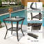 Ensemble de patio extérieur en osier pour 2 personnes avec 2 chaises, table d'appoint et coussin-1972803439