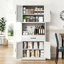 Armoire de rangement de 71 po de hauteur en acier blanc avec grand comptoir, tablettes réglables, tiroirs et crochets, armoire robuste de style moderne