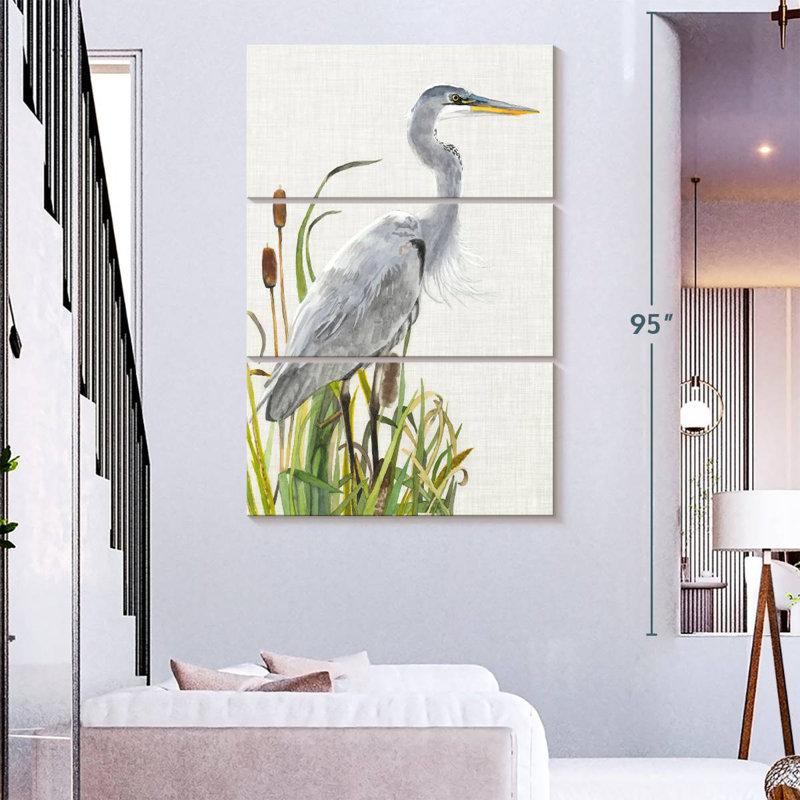 Waterbirds And Cattails I, H 74 po x l 48 po
