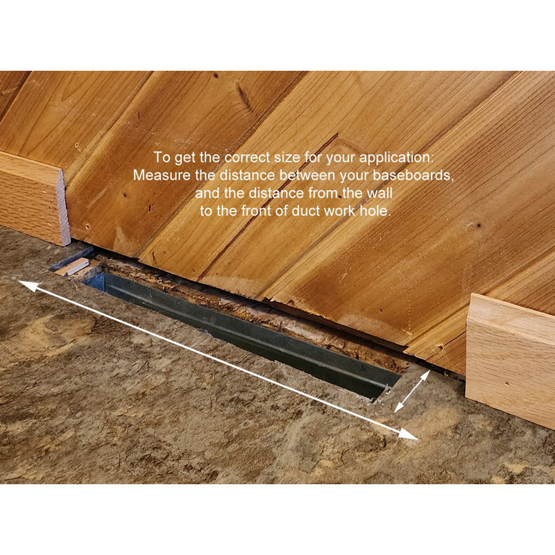 Decorative Baseboard Register, 4.5" H x 15" L x 2.75" W, White