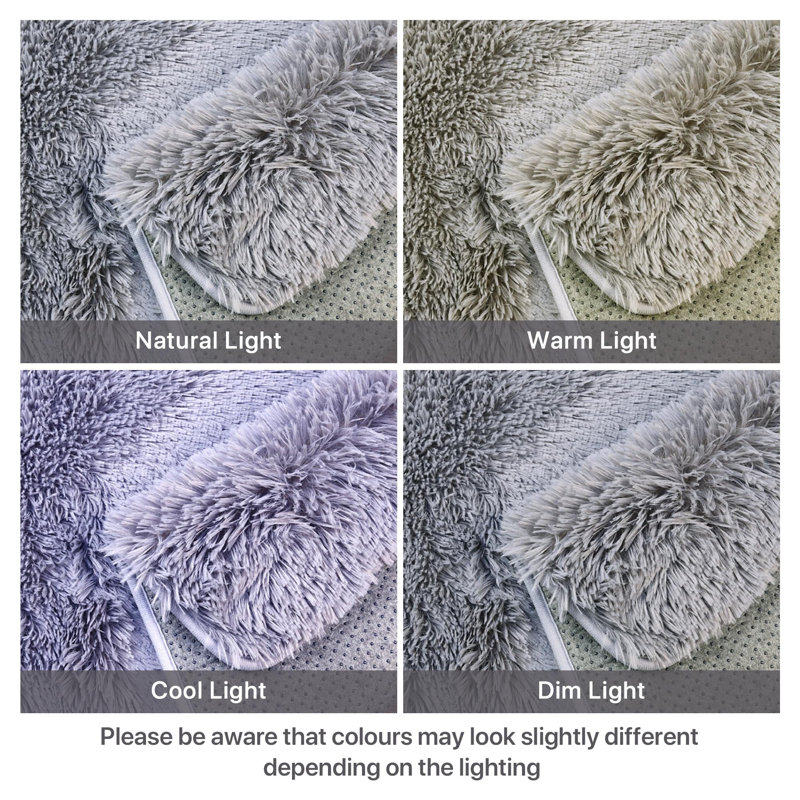 Super Soft Shaggy Area Rug, Dark Grey, Rectangle 120 x 170cm