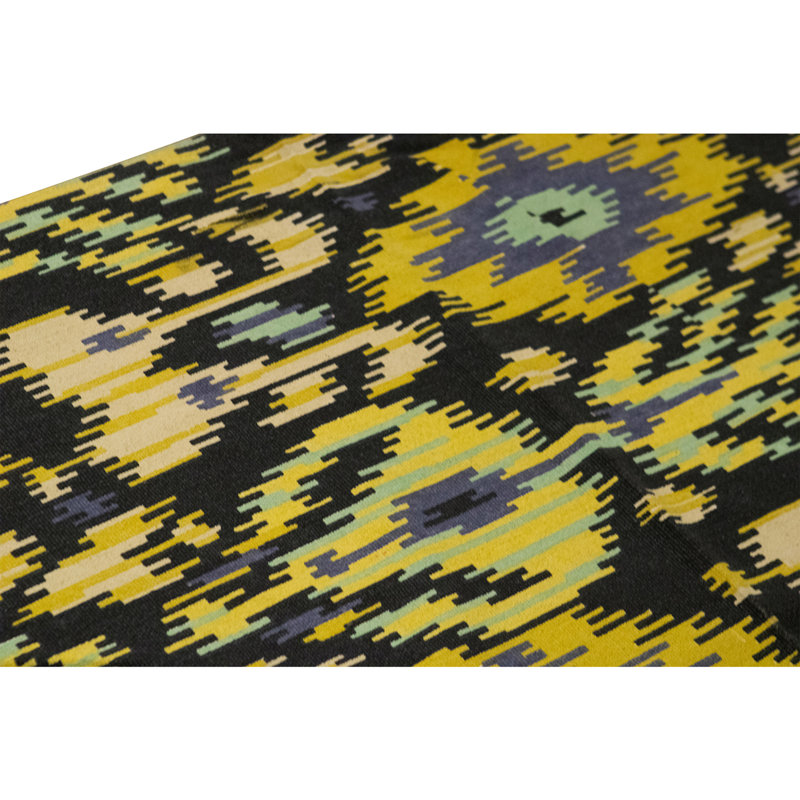 Tapis rectangulaire en laine à tissage plat