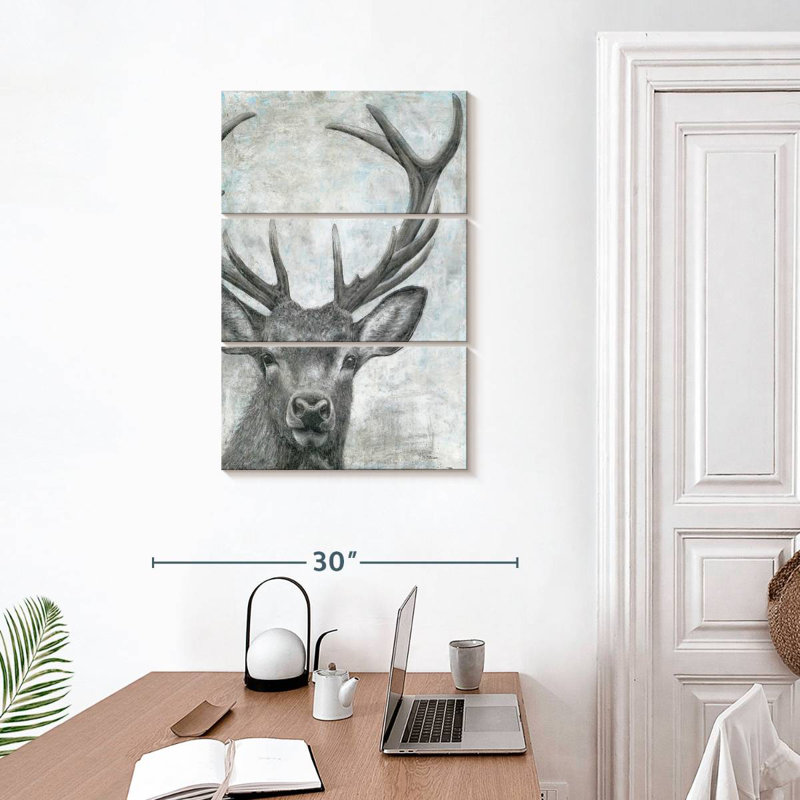 Portrait d'un cerf Brampt, H 32 po x l 20 po