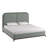 Savannah Curved LED Upholstered Platform Bed With Under-Bed Lighting Fabric-1256891317-1256891316