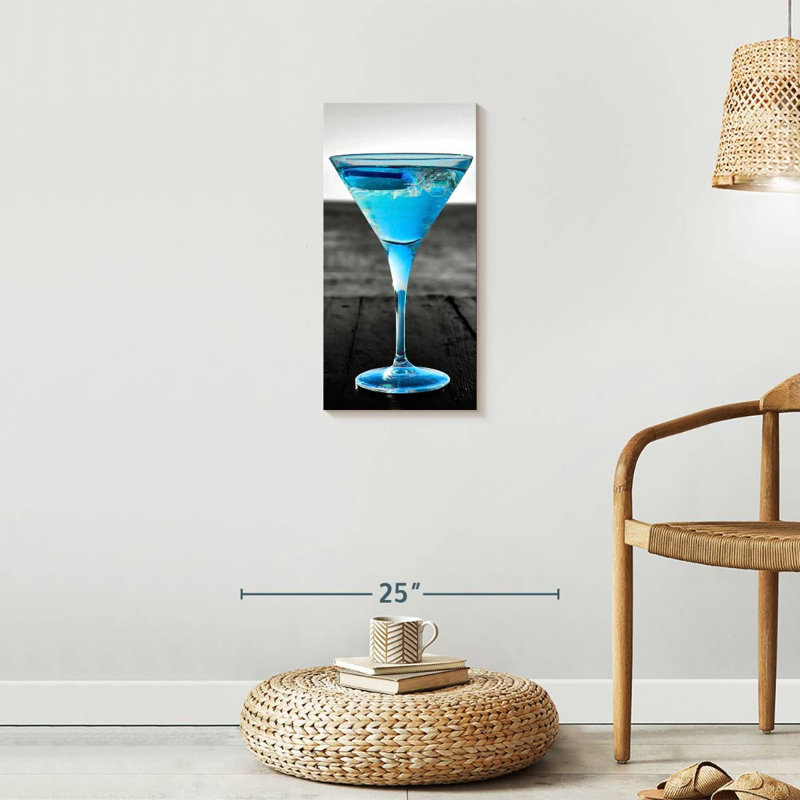 " Pop Blue Martini " by SodaPopArt, 24" H x 12" W x 1.25" D