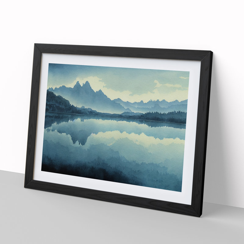Forest Lake Vol.2 - Single Picture Frame Print, Black Framed, 46cm H x 64cm W x 2cm D