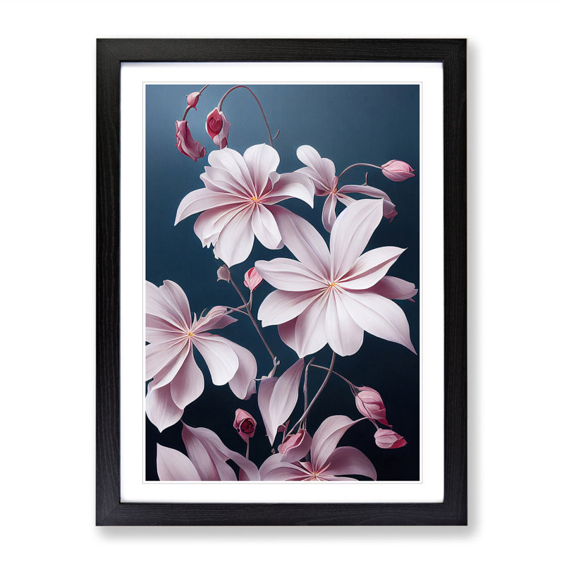 The Flowers - Framed Print, 64cm H x 46cm W x 2cm D, Black